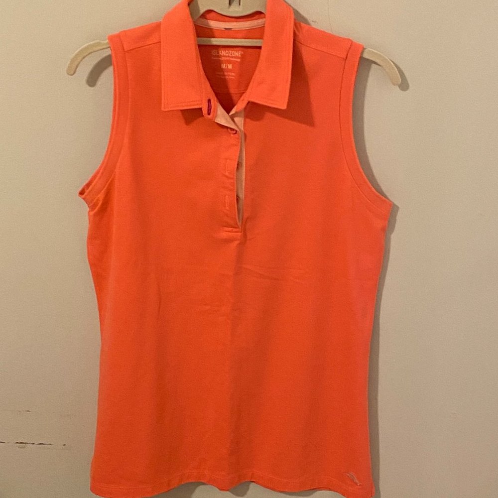 Tommy Bahama sleeveless coral color polo shirt